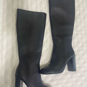 NEW Elegant Black genuine leather Knee-High Women's Boots